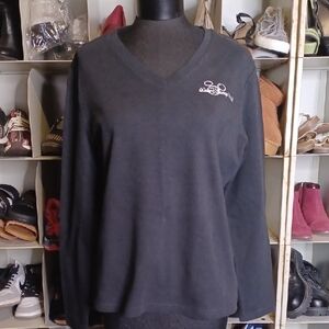 Disneyland Black V-Neck Women's Top